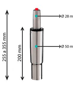 PISTON CORTO CROMADO REPUESTOS SILLA DE OFICINA